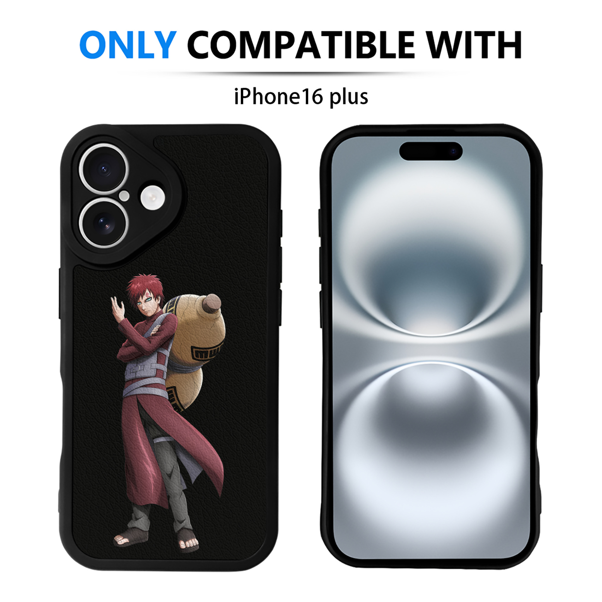 （画像用） NARUTO -ナルト- ガアラ Gaara 【iPhone 16シリーズ対応】シリコンスマホケース（レザー調） 材質：シリコン